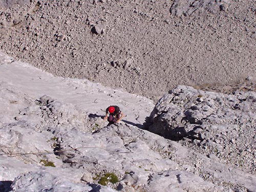 Lezení na Dachsteinu - Schneebergwand - Ostrampe 3  - já při výstupu